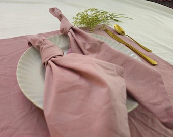 Confezione da 100 tovaglioli in cotone stonewashed: decorazione da tavola shabby chic