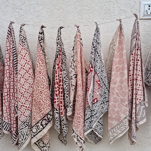 Bulk Bandanas Set of 10: Organic Cotton Paisley Scarf, Hand Block Print