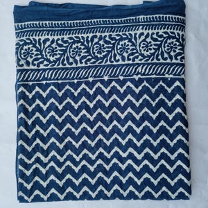 Cotton Indigo Sarong – Handmade Indian Textile | Boho Scarf | Natural Dye Wrap