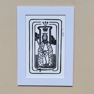 The King of Swords tarot card art block print