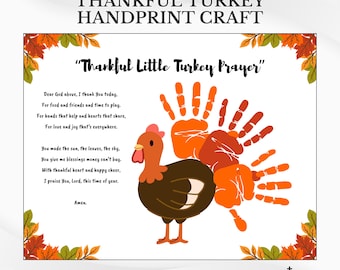 Thankful Turkey Handprint Craft: Christian Preschool Sunday School Activity (PDF Download)