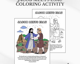 Jacob Meets Esau Bijbelkleuring: zondagsschoolactiviteitenpagina (pdf-download)