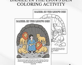 Daniel in the Lion's Den Bible Coloring: Sunday School Activity Page (PDF Download)