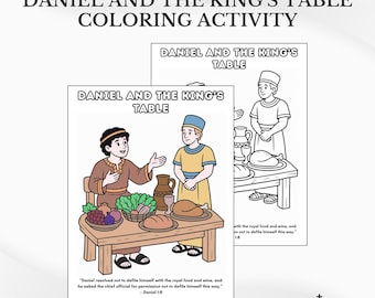 Daniel and the King's Table Bible Coloring: Sunday School Activity Page (PDF Download)