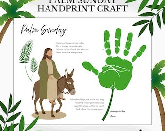 Palm Sunday Handprint Craft: Holy Week Preschool Keepsake Activity (PDF Download)