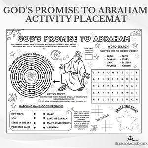 Abraham Bible Activity Placemat: Sunday School Coloring Page (PDF Download)