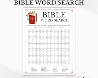 Atividade de Caça-Palavras Bíblicas: Jogos de Igreja para Imprimir (Download em PDF)