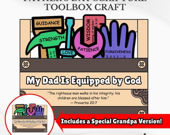 Manualidad con versículos bíblicos para el Día del Padre: Actividad bíblica para niños: Papá y abuelo cristianos (Descarga en PDF)