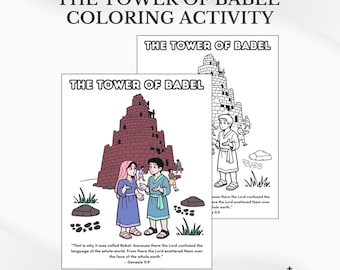 The Tower of Babel Bible Coloring: Sunday School Activity Page (PDF Download)