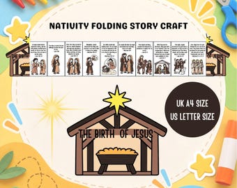 The Birth of Jesus Folding Story Craft: Bible Story Activity for Kids (PDF Download)