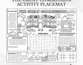 Go and Make Disciples Bible Activity Placemat: Sunday School Coloring Page (PDF Download)
