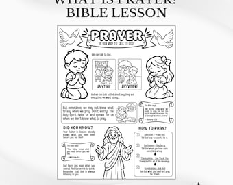 What is Prayer? Bible Lesson Activity: Sunday School Coloring Page (PDF Download)