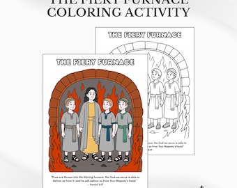 The Fiery Furnace Bible Coloring: Sunday School Activity Page (PDF Download)
