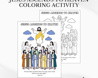 Ascension of Jesus Bible Coloring: Sunday School Activity Page (PDF Download)