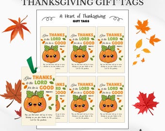 Etiquetas de regalo cristianas para el Día de Acción de Gracias: Regalo de calabaza de otoño (descarga en PDF)