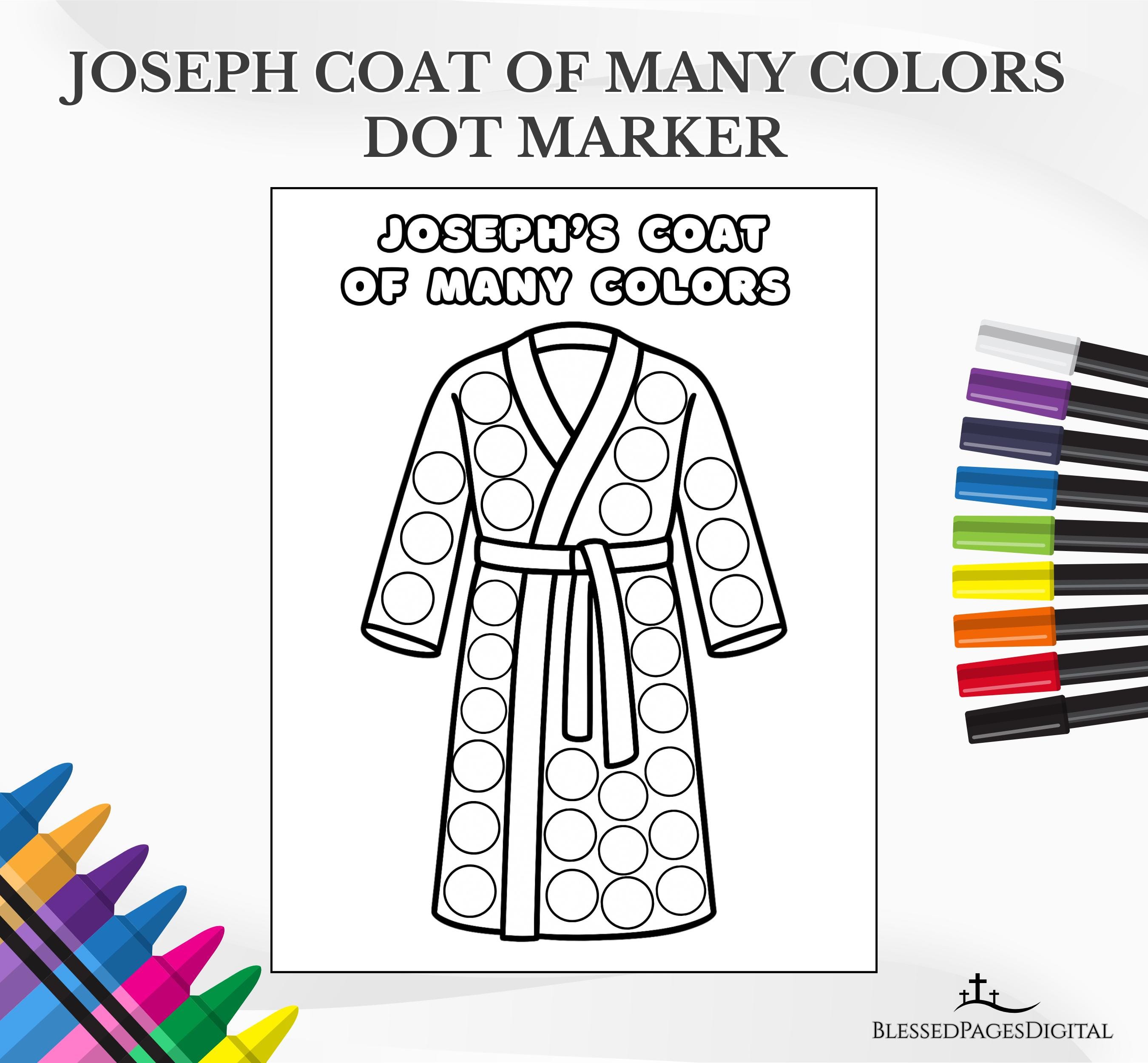 Joseph's Coat Dot Marker Activity: Sunday School Bible Coloring (PDF ...