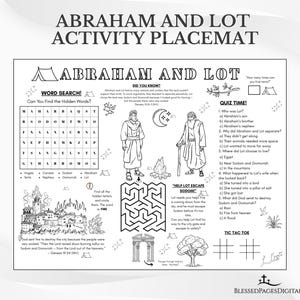 Abraham and Lot Activity Placemat: Bible Coloring Page (PDF Download)