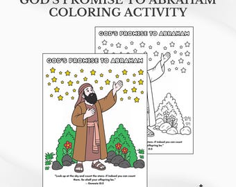 God's Promise to Abraham Bible Coloring: Sunday School Activity Page (PDF Download)