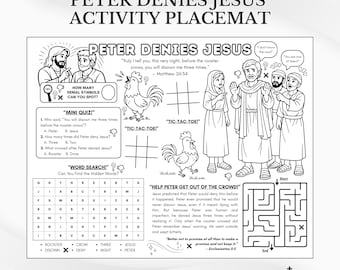Peter Denies Jesus Bible Activity Placemat: Sunday School Coloring Page (PDF Download)