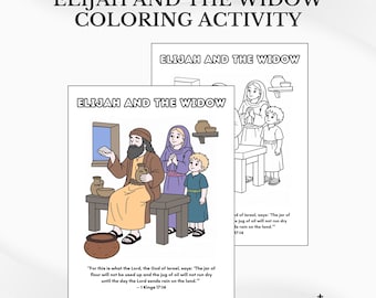 Elia en de weduwe Bijbelkleuring: zondagsschoolactiviteitenpagina (pdf-download)