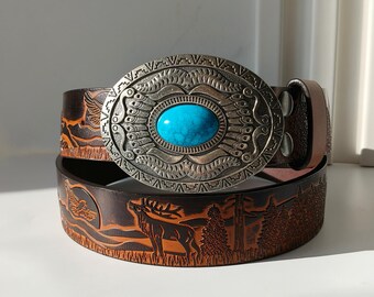 Vintage 50s Navajo Sterling Silver Turquoise Roadrunner Inlay Belt Buckle 2.25” Belt Buckle Roadrunner - Etsy main image 3