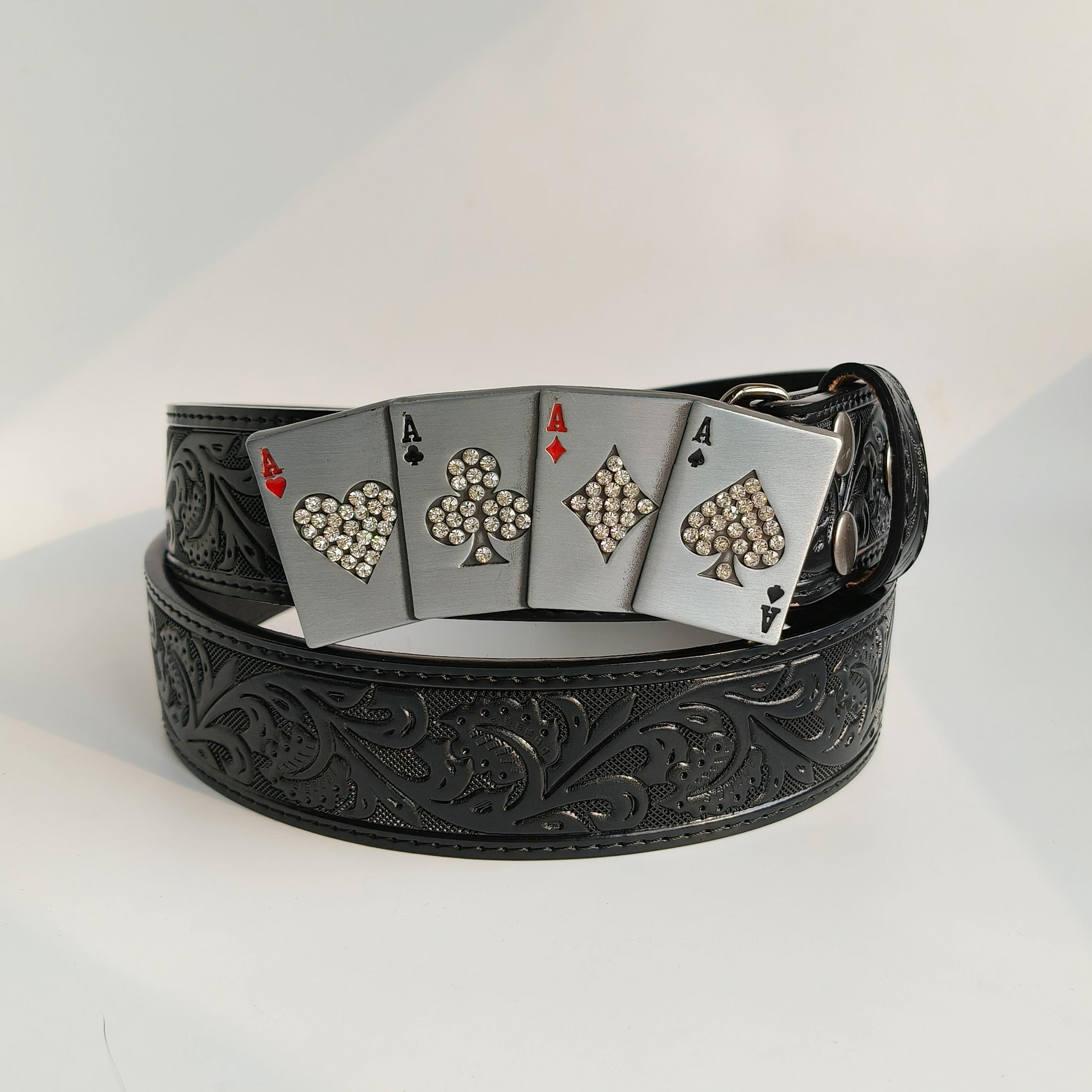 Four Playing Card Design Belt Buckle | Western Cowboy Vintage Belt ...