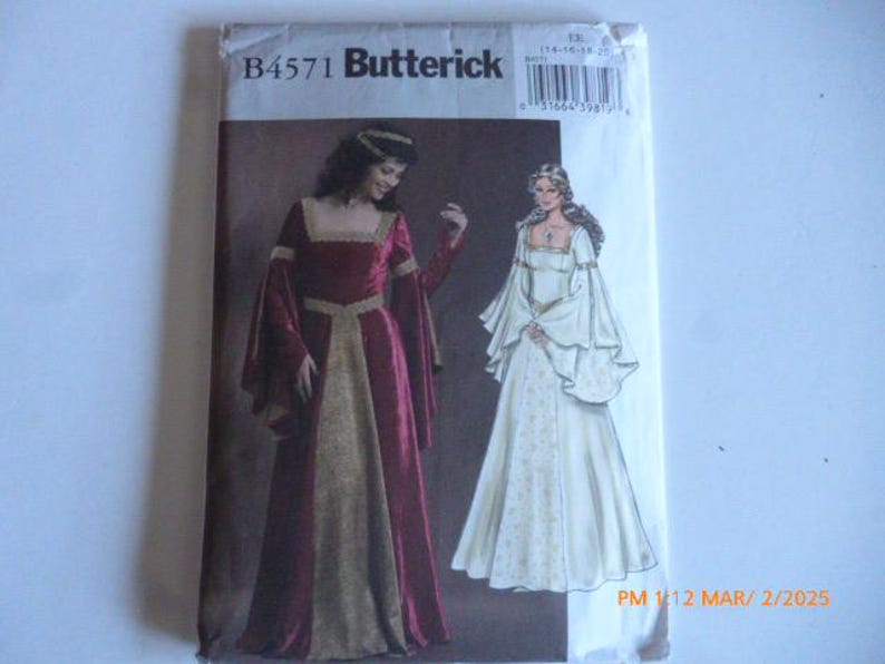 Butterick B4571 Renaissance Gown Medieval Historical Tudor ...
