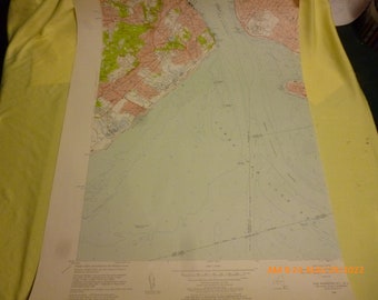 The Narrows New York NJ 1955 Antique Map Staten IslandTopographical Geological Survey