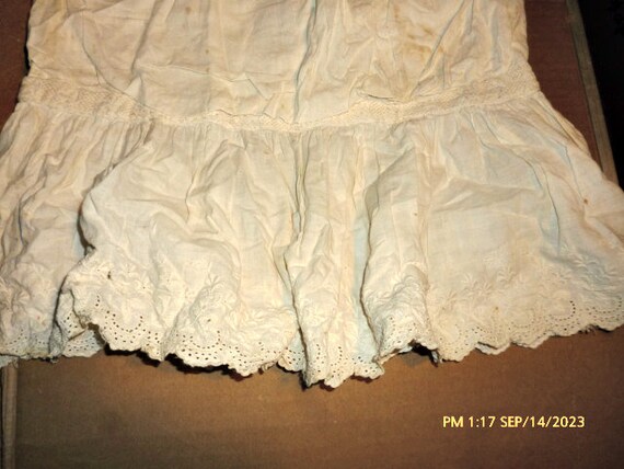 Victorian Childs/Doll White Cotton Low Waisted Dr… - image 3