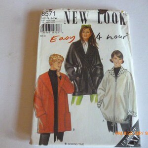 New Look 6571 Jacket Sewing Pattern  Un-Cut FF Easy to Sew 4 hour Sz S-XXL Out of Print