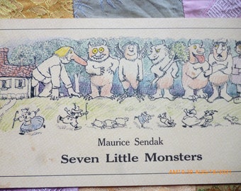Maurice Sendak 1975 Seven Little Monsters Maurice Sendak First American Edition
