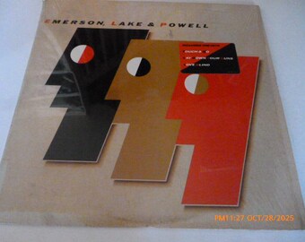 Emerson, Lake & Powell 1986 Self-Titled  Vinyl LP Polygram 1986 Hype Sticker Cozy Powell Drums Original Insert  Great Gift