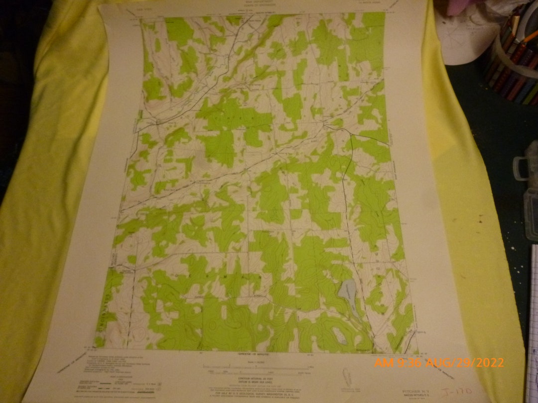 Pitcher New York 1944 Antique Map War Dept Corps Engineers Etsy