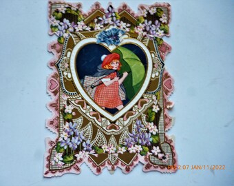 1930&#39;s Antique Valentine- 1930&#39;s- Large 8&quot; x 5&quot;