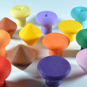 Cabinet Knobs Set – Prism Halo Disk – 3D Printed Drawer Knobs – Colorful Furniture Handles – Modern Cabinet Hardware – Custom Colors