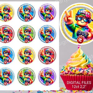 Roblox Cupcake Toppers, Printable Cupcake Topper, Birthday party