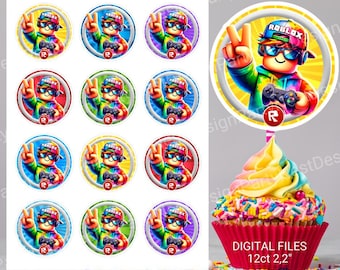 Roblox Cupcake Toppers, Printable Cupcake Topper, Birthday party
