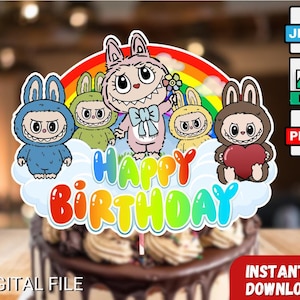 Labubu Cake Topper, Printable Cake Topper, Birthday party
