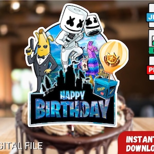 Fort Game Topper, Printable Cake Topper, Birthday party