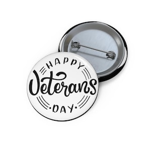 Aangepaste pinknoppen - Happy Veterans Day, patriottische knop, militaire steunpin, cadeau veteraan waardering, badge vlag VS