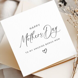 Mother’s Day Card for Bonus Mom Editable Printable, Step Mom Appreciation Card, DIY Personalized Template, Instant Download for Stepmother