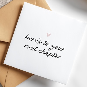 Good Luck Card, Personalised New Chapter Greeting Card Printable Digital Instant Download DIY Modern New Job Colleague Farewell Note