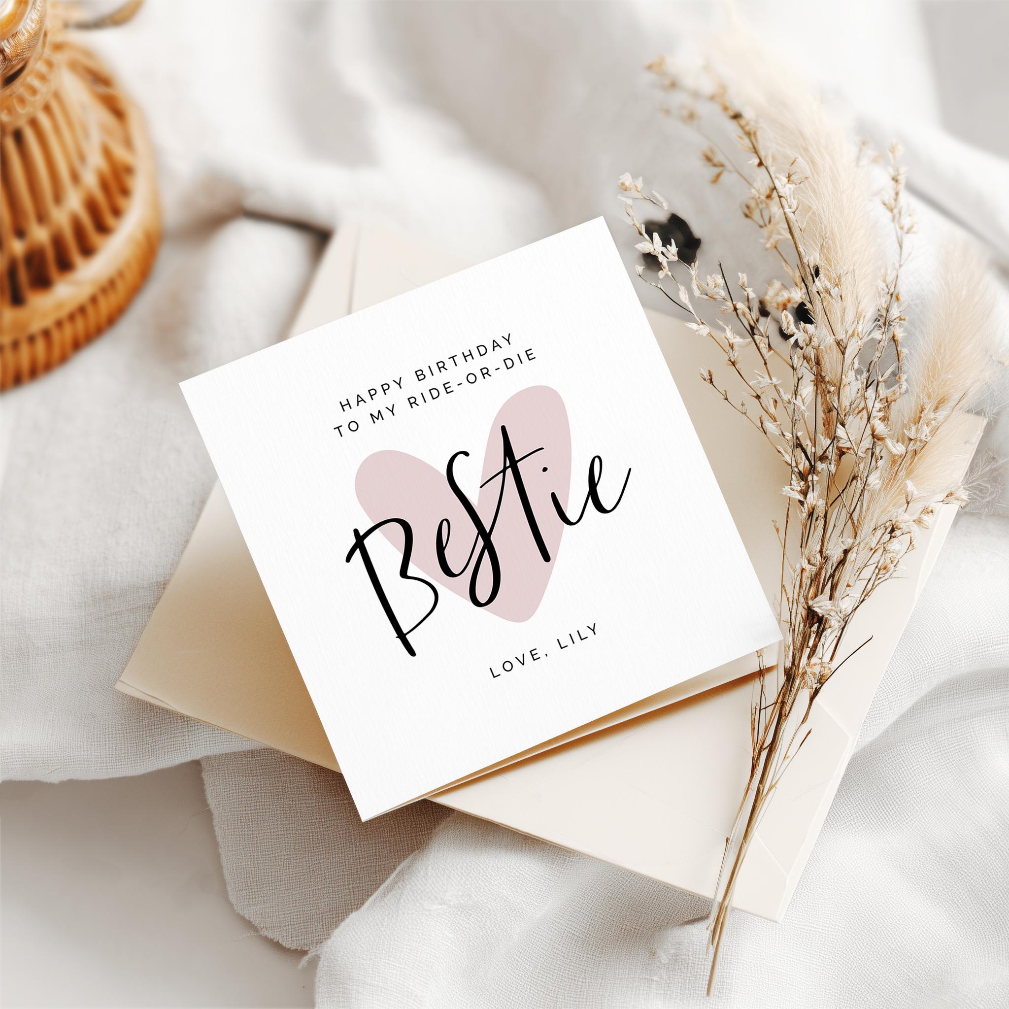 Birthday Card for Bestie, Happy Birthday to My Ride or Die Bestie, Best ...