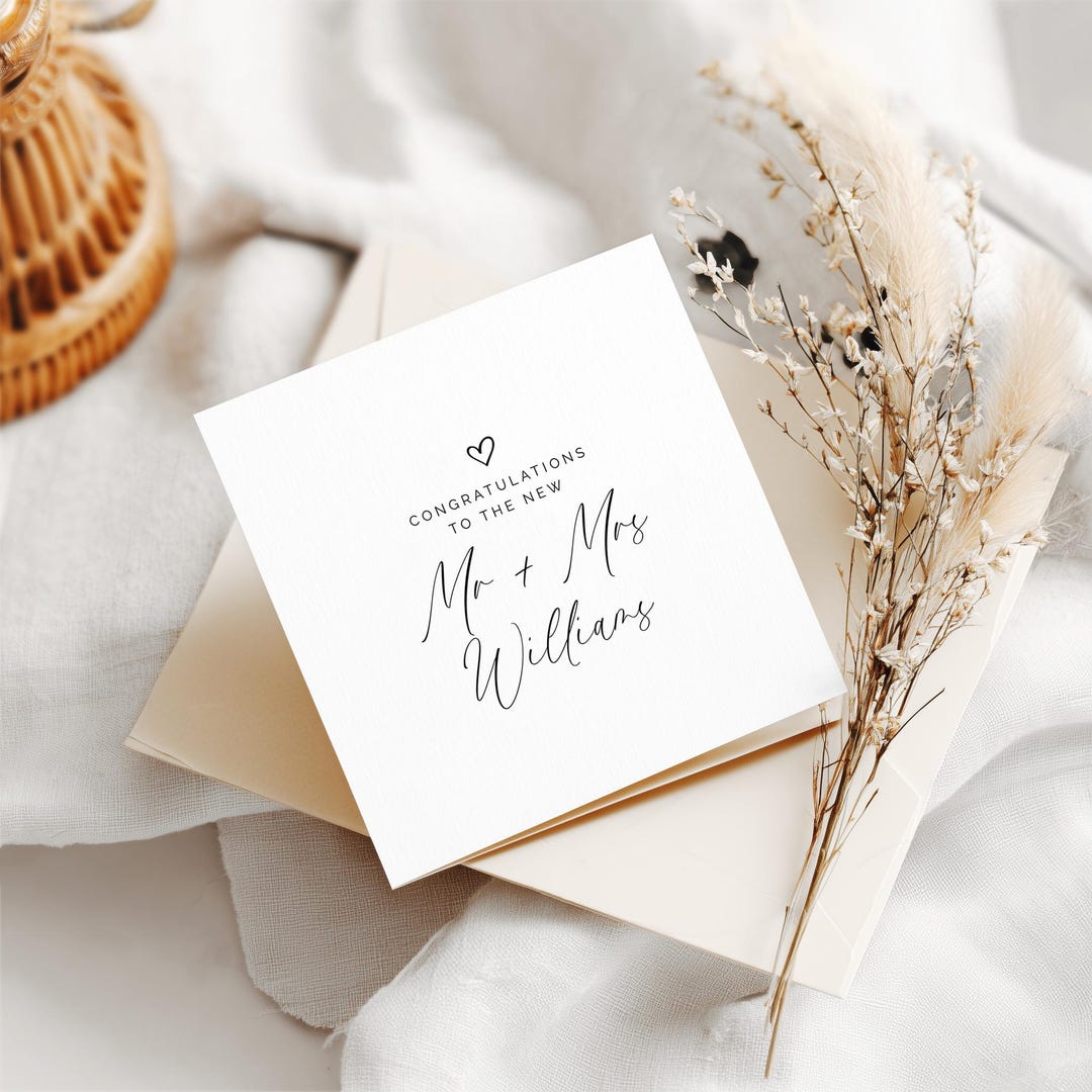 Wedding Congratulations Card, Congratulations to the New Mr and Mrs ...