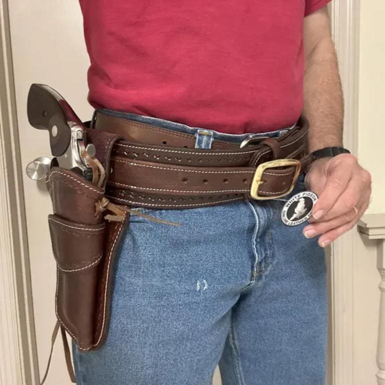 Western Leather Field Holster: Floral Scroll, Fits Colt Python/Ruger GP100