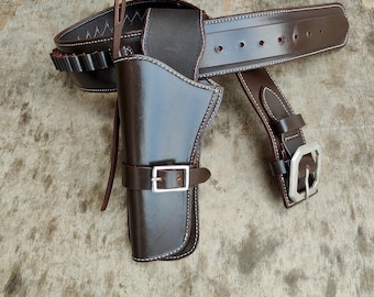 Coldre de couro estilo faroeste: Colt SAA 1873, Cowboy Action, Saque Cruzado