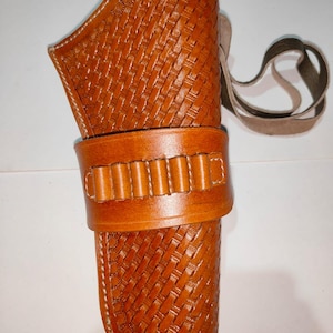 Hand-stitched Leather Revolver Holster: Colt SAA, Ruger Vaquero, Uberti Cattleman