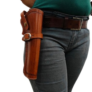 Handgefertigter Cowboy-Holster aus Leder: Cross Draw, Fast Draw - Passend für Colt SAA, Uberti, Ruger Vaquero