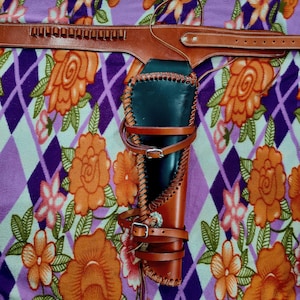 Cowboy Leather Mares Leg Rossi Ranch & Henry mares.Hand Made Leather Scabbard Holster