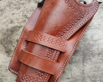 Cowboy Leather Holster: Fits Colt SAA, Ruger Vaquero, Heritage Rough Rider